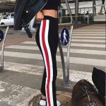 striped-black-pant-white-sneakers-outfit