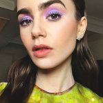 lily-collins-purple-makeup-look