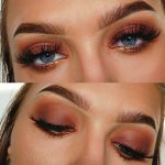 glittery-pink-brown-smokey-eye-makeup